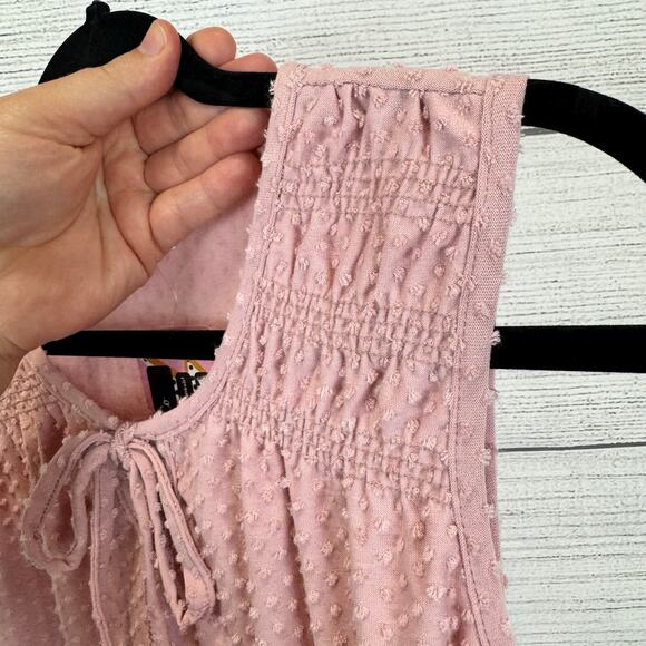 Reborn J Women's Dusty Pink Dotted Textured Sleeveless Summer Tank Size XL - Picture 7 of 8